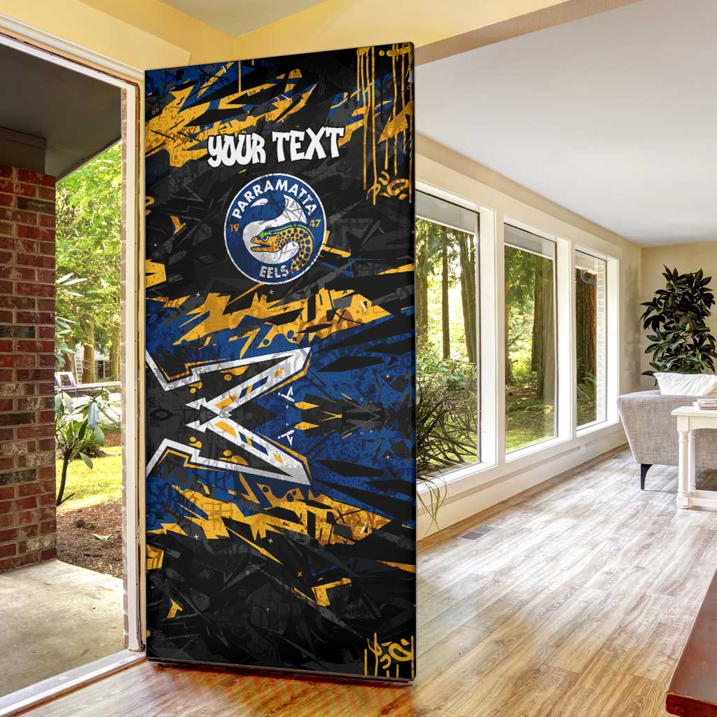 Personalized Parramatta Eels Door Cover Graffiti Grunge Abstract Urban Street Style Design