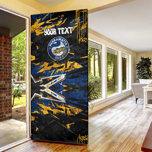 Personalized Parramatta Eels Door Cover Graffiti Grunge Abstract Urban Street Style Design