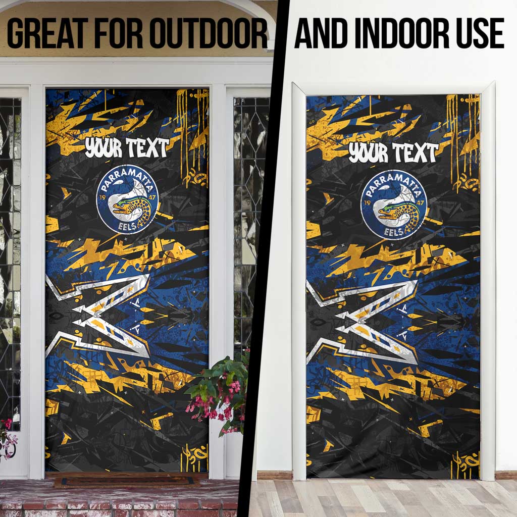 Personalized Parramatta Eels Door Cover Graffiti Grunge Abstract Urban Street Style Design