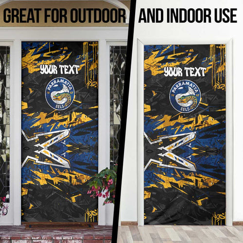 Personalized Parramatta Eels Door Cover Graffiti Grunge Abstract Urban Street Style Design