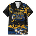 Personalized Parramatta Eels Family Matching Long Sleeve Bodycon Dress and Hawaiian Shirt Graffiti Grunge Abstract Urban Street Style Design