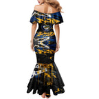 Personalized Parramatta Eels Family Matching Mermaid Dress and Hawaiian Shirt Graffiti Grunge Abstract Urban Street Style Design
