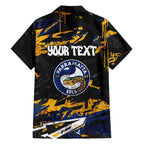 Personalized Parramatta Eels Family Matching Tank Maxi Dress and Hawaiian Shirt Graffiti Grunge Abstract Urban Street Style Design
