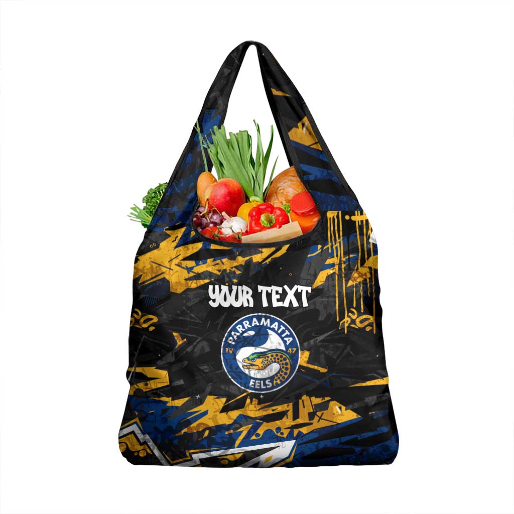 Personalized Parramatta Eels Grocery Bag Graffiti Grunge Abstract Urban Street Style Design