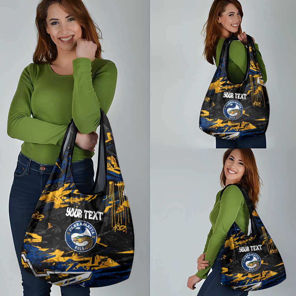 Personalized Parramatta Eels Grocery Bag Graffiti Grunge Abstract Urban Street Style Design