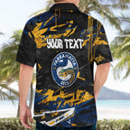 Personalized Parramatta Eels Hawaiian Shirt Graffiti Grunge Abstract Urban Street Style Design