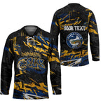 Personalized Parramatta Eels Hockey Jersey Graffiti Grunge Abstract Urban Street Style Design