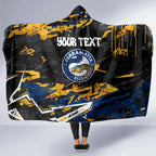 Personalized Parramatta Eels Hooded Blanket Graffiti Grunge Abstract Urban Street Style Design