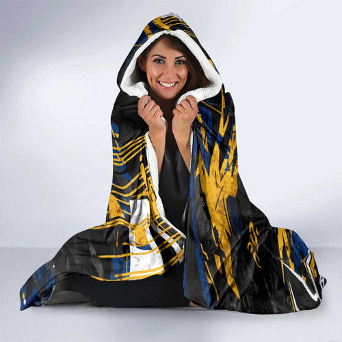 Personalized Parramatta Eels Hooded Blanket Graffiti Grunge Abstract Urban Street Style Design