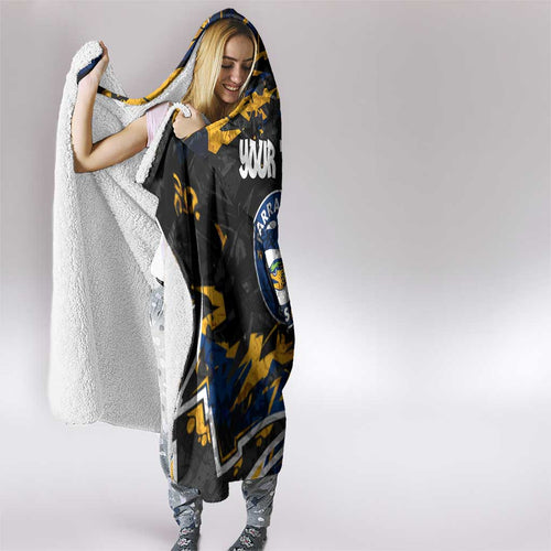 Personalized Parramatta Eels Hooded Blanket Graffiti Grunge Abstract Urban Street Style Design