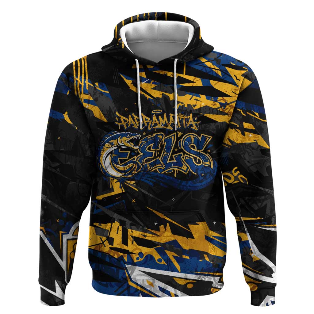 Personalized Parramatta Eels Hoodie Graffiti Grunge Abstract Urban Street Style Design