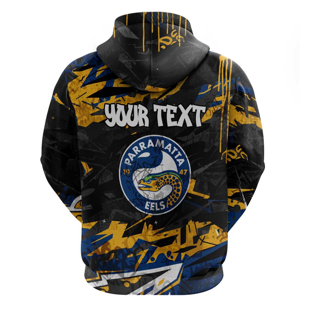 Personalized Parramatta Eels Hoodie Graffiti Grunge Abstract Urban Street Style Design