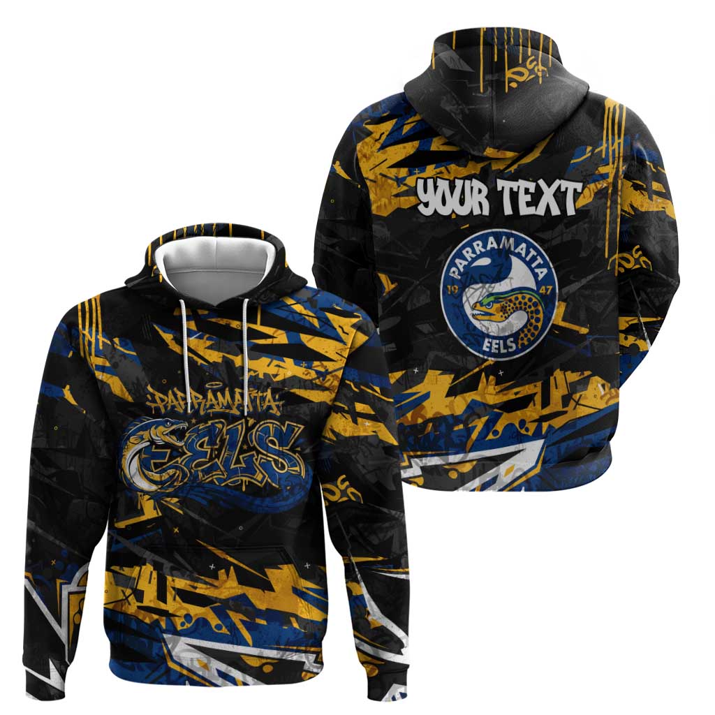Personalized Parramatta Eels Hoodie Graffiti Grunge Abstract Urban Street Style Design