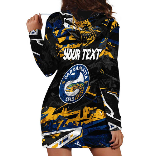 Personalized Parramatta Eels Hoodie Dress Graffiti Grunge Abstract Urban Street Style Design