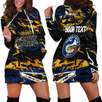 Personalized Parramatta Eels Hoodie Dress Graffiti Grunge Abstract Urban Street Style Design