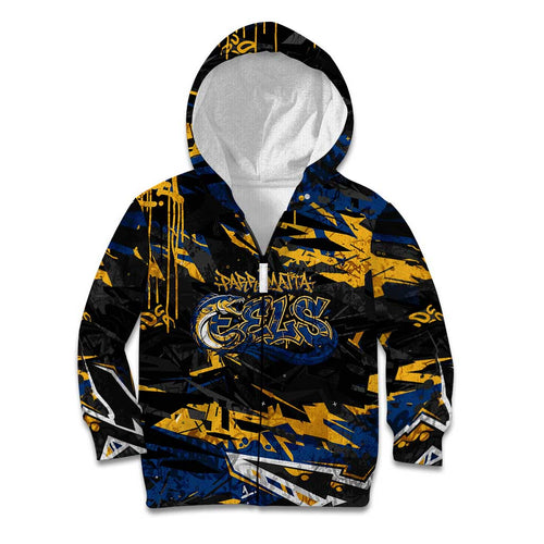Personalized Parramatta Eels Kid Hoodie Graffiti Grunge Abstract Urban Street Style Design