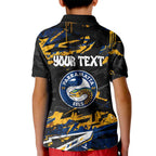 Personalized Parramatta Eels Kid Polo Shirt Graffiti Grunge Abstract Urban Street Style Design