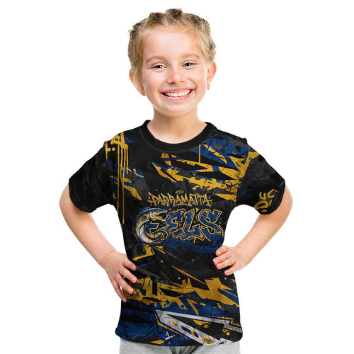 Personalized Parramatta Eels Kid T Shirt Graffiti Grunge Abstract Urban Street Style Design