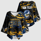 Personalized Parramatta Eels Kimono Sleeve Blouse Graffiti Grunge Abstract Urban Street Style Design