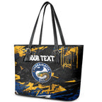 Personalized Parramatta Eels Leather Tote Bag Graffiti Grunge Abstract Urban Street Style Design