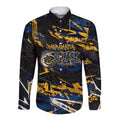 Personalized Parramatta Eels Long Sleeve Button Shirt Graffiti Grunge Abstract Urban Street Style Design