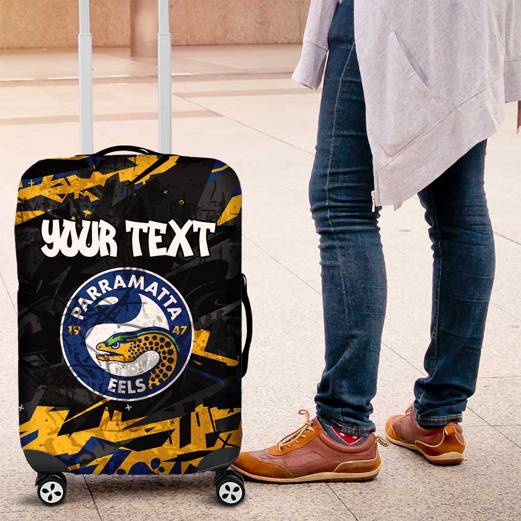 Personalized Parramatta Eels Luggage Cover Graffiti Grunge Abstract Urban Street Style Design