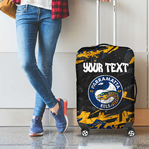 Personalized Parramatta Eels Luggage Cover Graffiti Grunge Abstract Urban Street Style Design