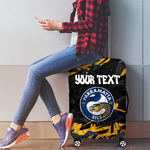 Personalized Parramatta Eels Luggage Cover Graffiti Grunge Abstract Urban Street Style Design
