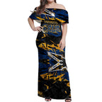 Personalized Parramatta Eels Off Shoulder Maxi Dress Graffiti Grunge Abstract Urban Street Style Design
