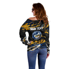 Personalized Parramatta Eels Off Shoulder Sweater Graffiti Grunge Abstract Urban Street Style Design