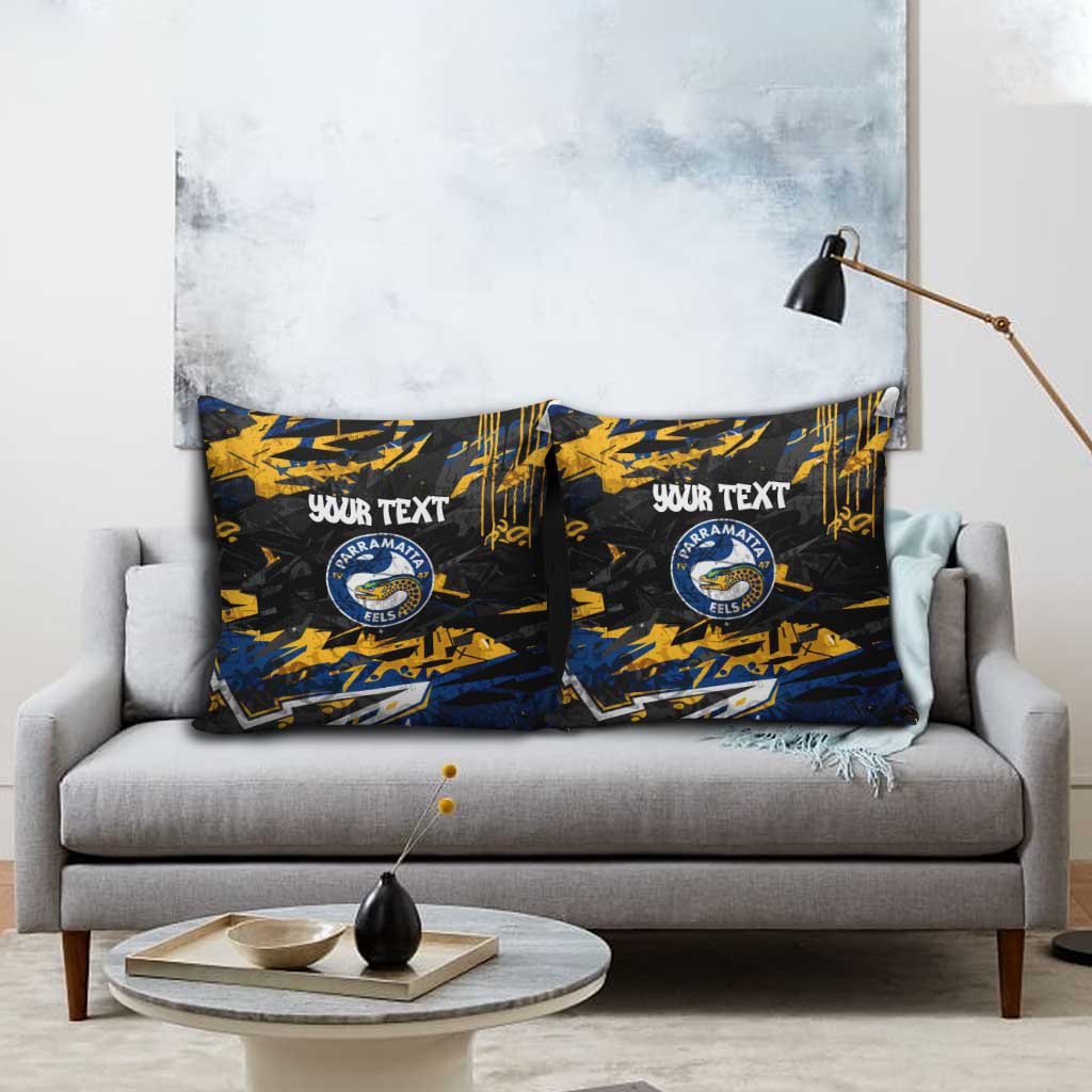 Personalized Parramatta Eels Pillow Cover Graffiti Grunge Abstract Urban Street Style Design