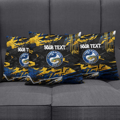 Personalized Parramatta Eels Pillow Cover Graffiti Grunge Abstract Urban Street Style Design