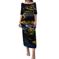 Personalized Parramatta Eels Puletasi Graffiti Grunge Abstract Urban Street Style Design