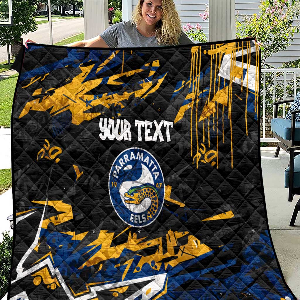Personalized Parramatta Eels Quilt Graffiti Grunge Abstract Urban Street Style Design