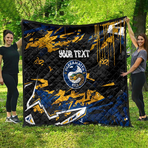 Personalized Parramatta Eels Quilt Graffiti Grunge Abstract Urban Street Style Design