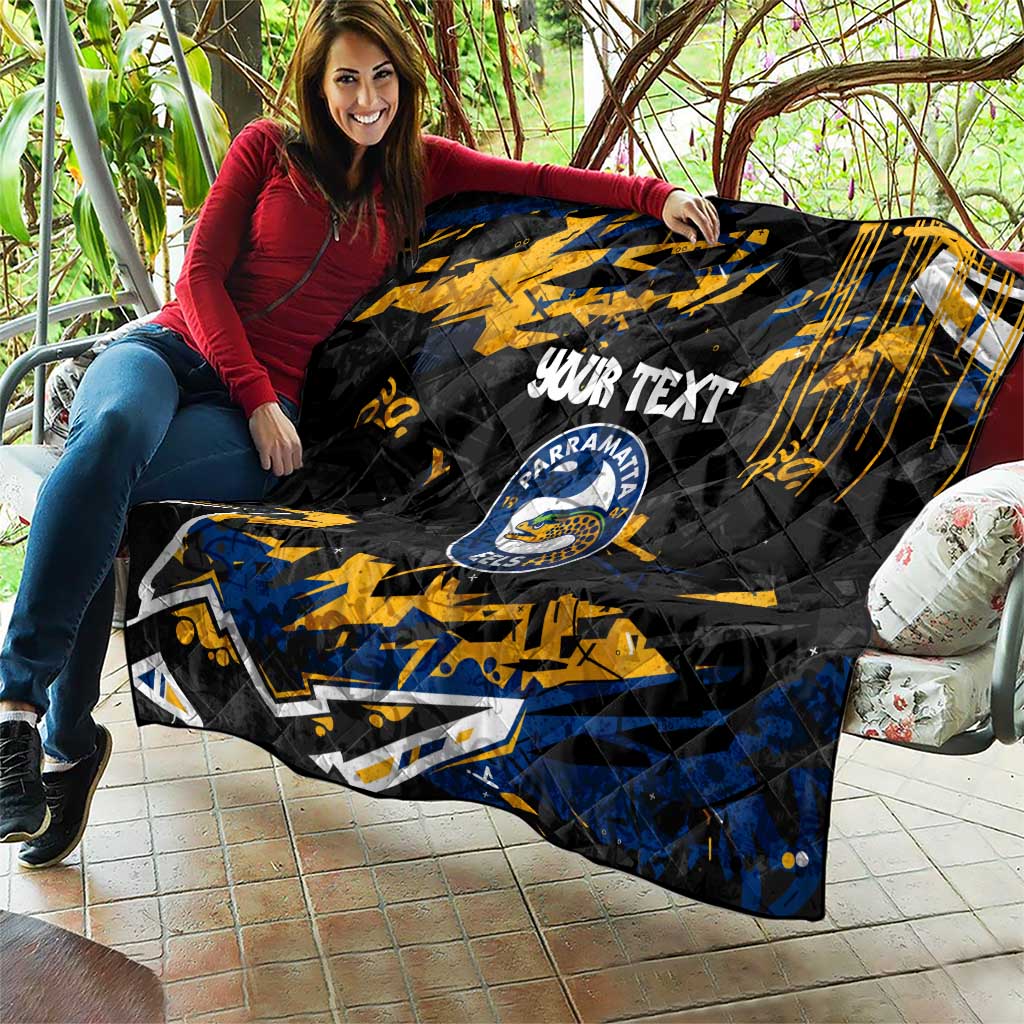 Personalized Parramatta Eels Quilt Graffiti Grunge Abstract Urban Street Style Design