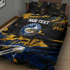 Personalized Parramatta Eels Quilt Bed Set Graffiti Grunge Abstract Urban Street Style Design