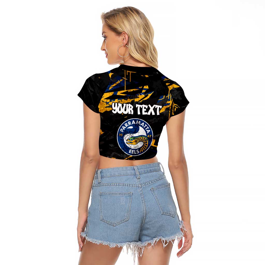 Personalized Parramatta Eels Raglan Cropped T Shirt Graffiti Grunge Abstract Urban Street Style Design