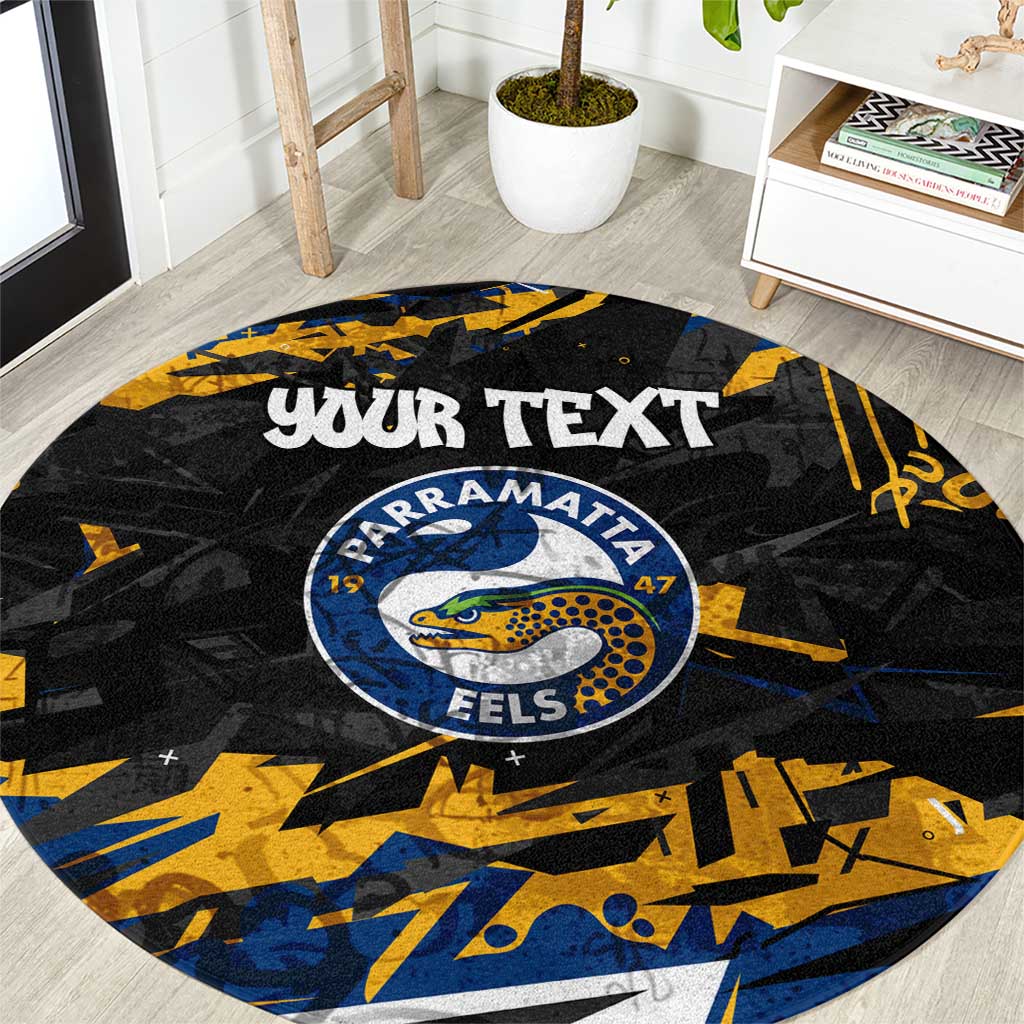 Personalized Parramatta Eels Round Carpet Graffiti Grunge Abstract Urban Street Style Design