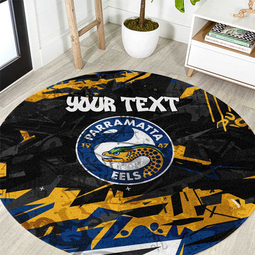 Personalized Parramatta Eels Round Carpet Graffiti Grunge Abstract Urban Street Style Design
