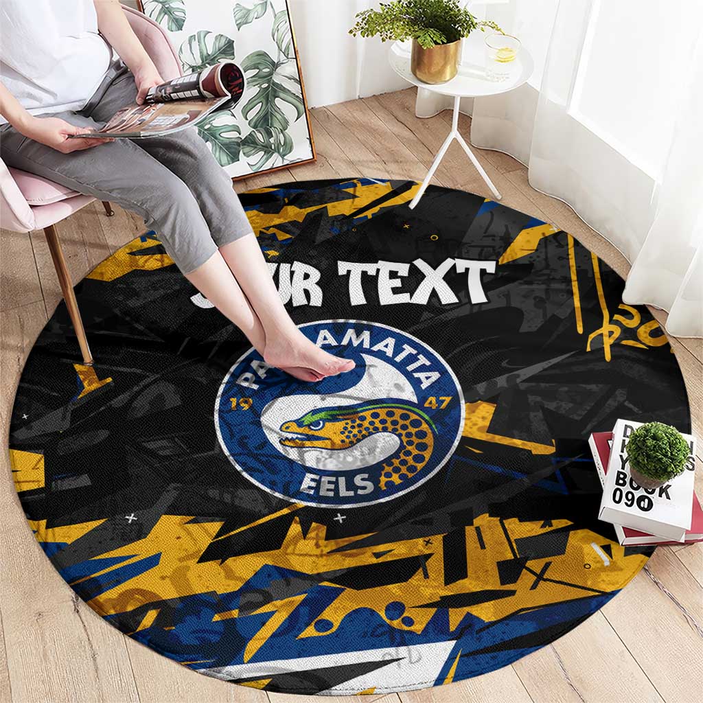 Personalized Parramatta Eels Round Carpet Graffiti Grunge Abstract Urban Street Style Design