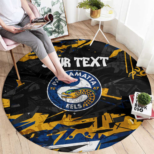 Personalized Parramatta Eels Round Carpet Graffiti Grunge Abstract Urban Street Style Design