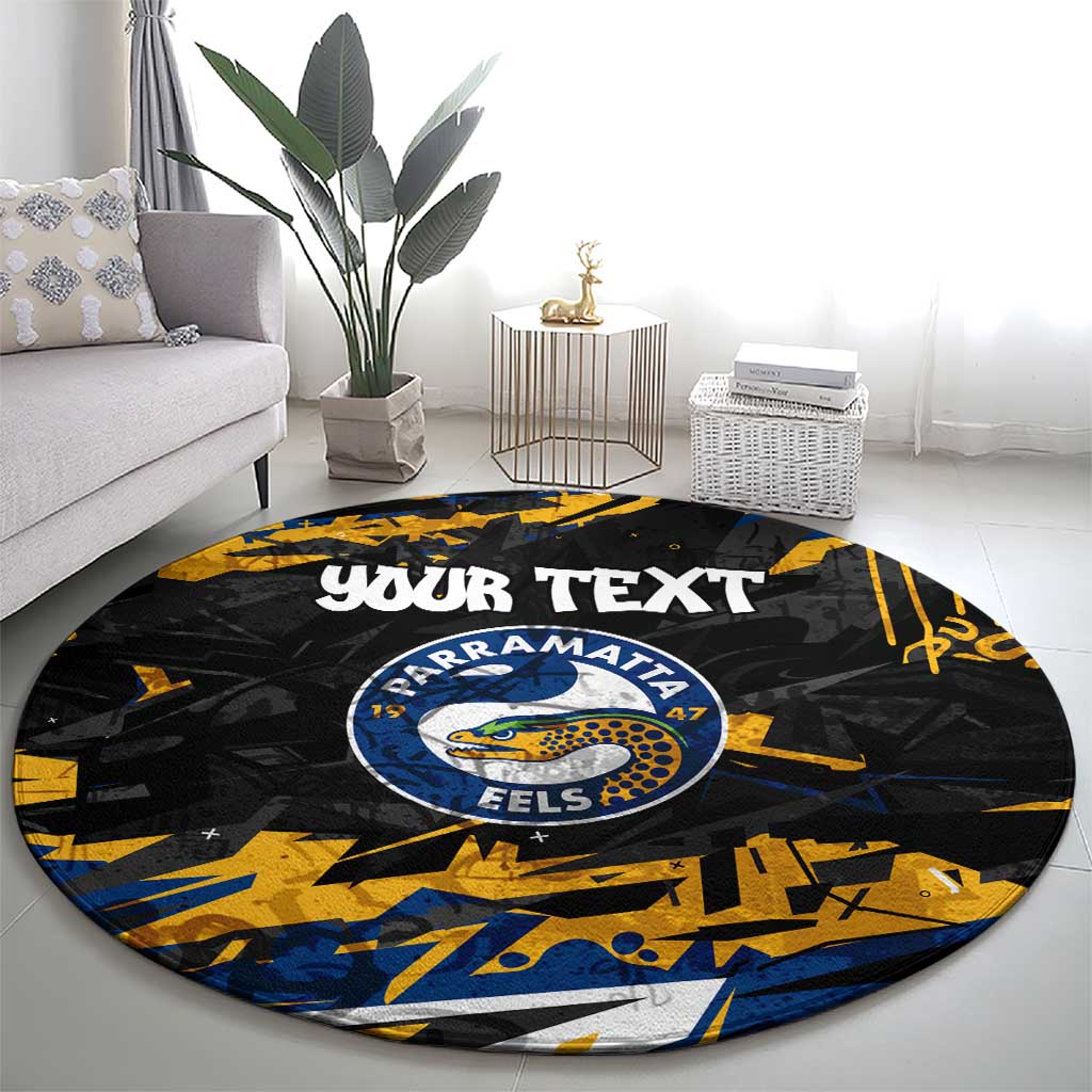 Personalized Parramatta Eels Round Carpet Graffiti Grunge Abstract Urban Street Style Design