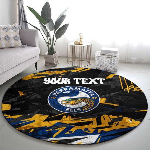 Personalized Parramatta Eels Round Carpet Graffiti Grunge Abstract Urban Street Style Design