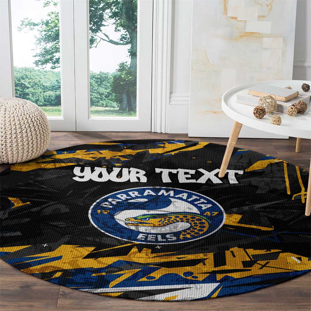 Personalized Parramatta Eels Round Carpet Graffiti Grunge Abstract Urban Street Style Design