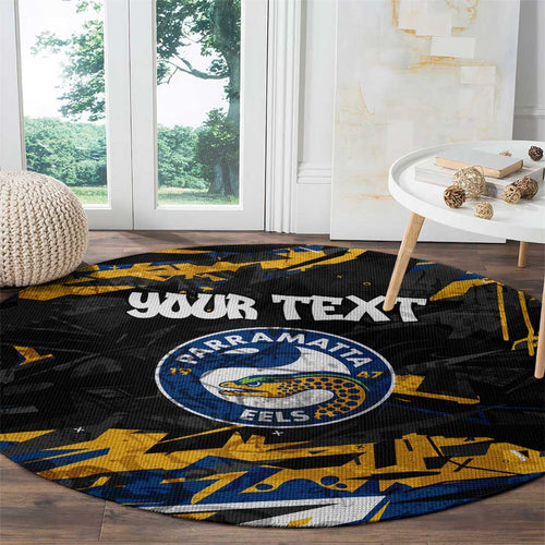 Personalized Parramatta Eels Round Carpet Graffiti Grunge Abstract Urban Street Style Design
