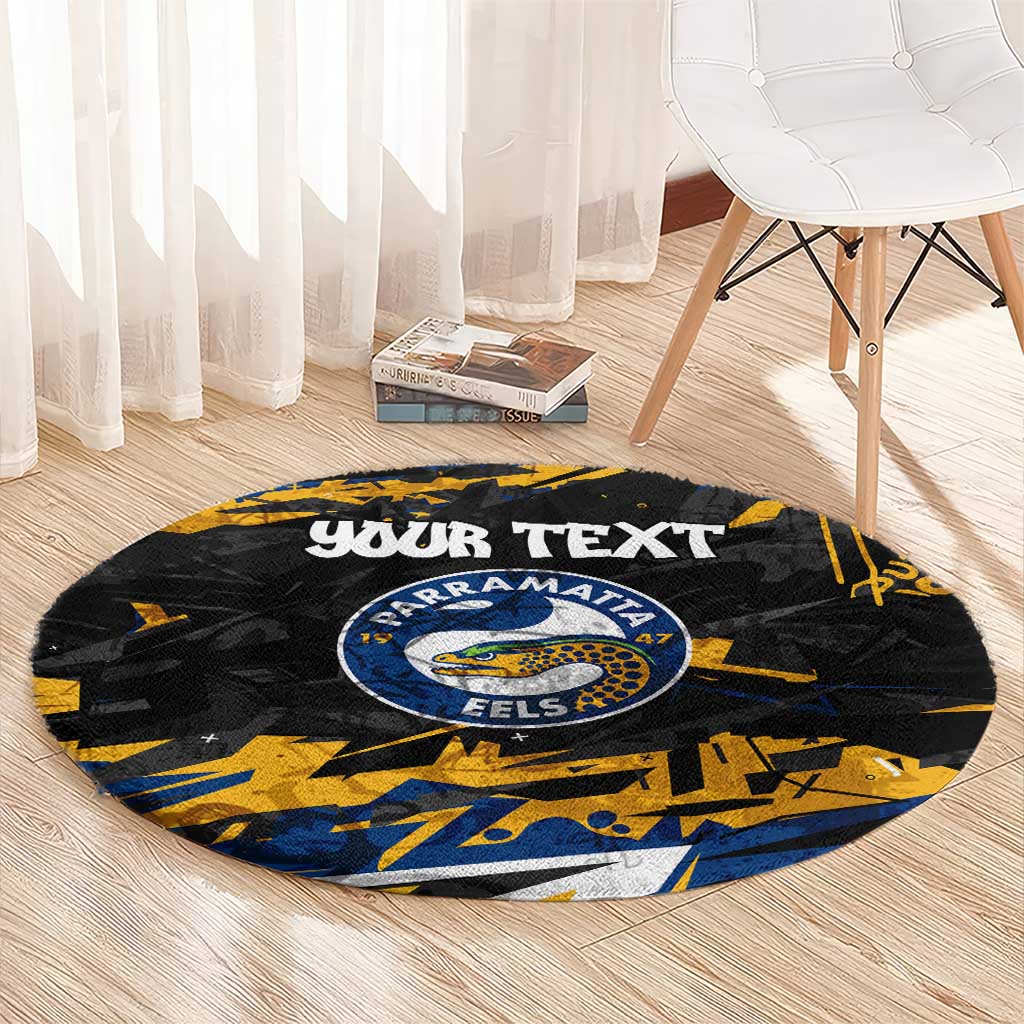 Personalized Parramatta Eels Round Carpet Graffiti Grunge Abstract Urban Street Style Design