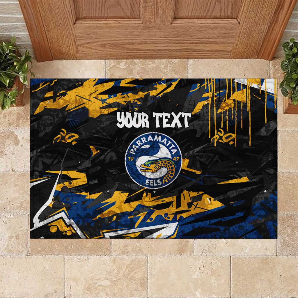 Personalized Parramatta Eels Rubber Doormat Graffiti Grunge Abstract Urban Street Style Design
