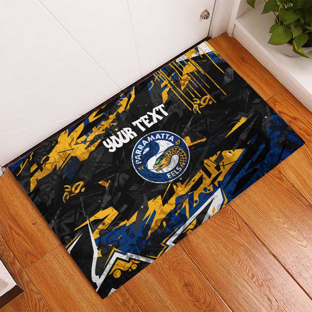 Personalized Parramatta Eels Rubber Doormat Graffiti Grunge Abstract Urban Street Style Design