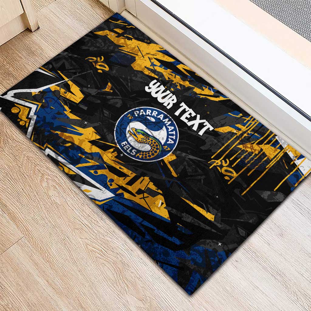 Personalized Parramatta Eels Rubber Doormat Graffiti Grunge Abstract Urban Street Style Design